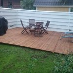 A terrace made out of wood