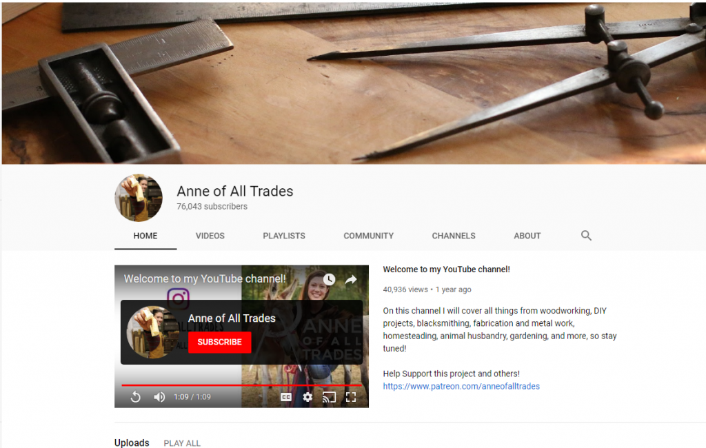 Anne of All Trades on youtube