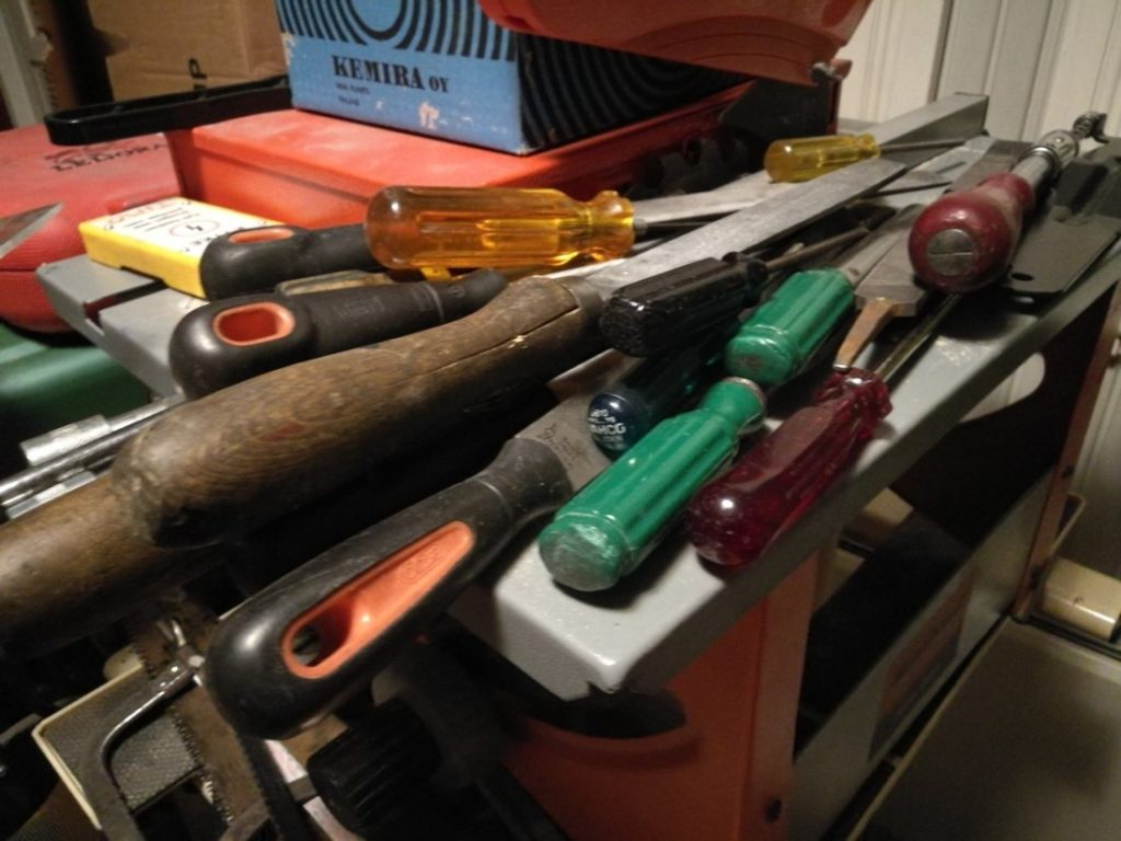 An assortment of hand tools