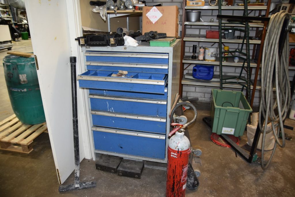 Tool and spare part cabinet